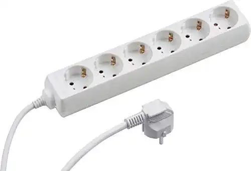 Steckdosenleiste Meister 6-fach mit 1,4 m Kabel in Weiß