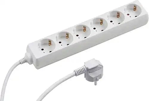 Steckdosenleiste Meister 6-fach mit 1,4 m Kabel in Weiß