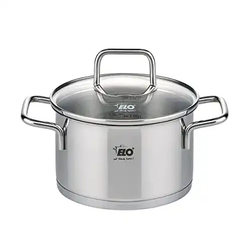 ELO 7242026 Kochtopf aus Edelstahl mit Glasdeckel, 20 cm Durchmesser