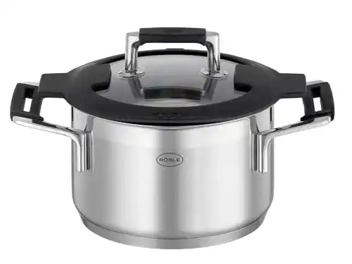 Rösle Silence Pro Kochtopf aus Edelstahl 18/10, 16 cm, induktionsgeeignet
