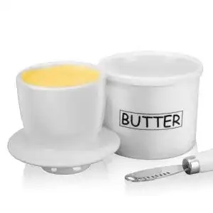 Französische Butterdose mit Messer für weiche Butter