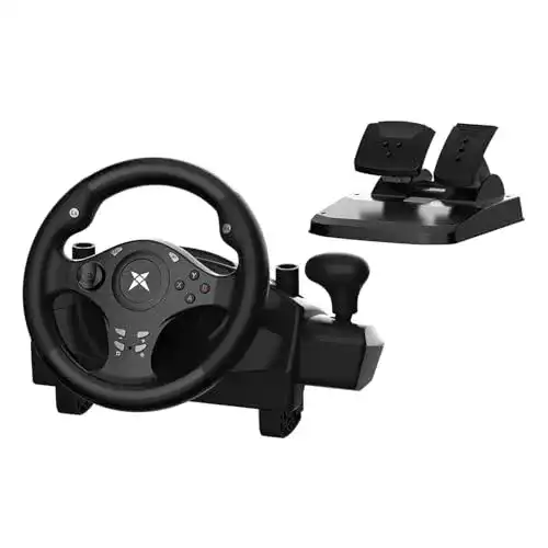DOYO Gaming Lenkrad mit Pedalen und Vibration für PS4 und PC