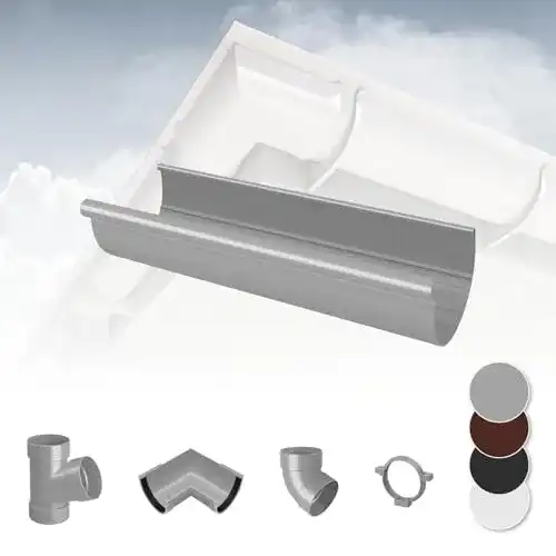 Dachrinne RainWay S Regenrinnensystem aus PVC-U Kunststoff in Grau