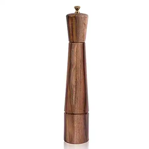 Pfeffermühle Deroteno groß aus Akazienholz und Edelstahl, verstellbar