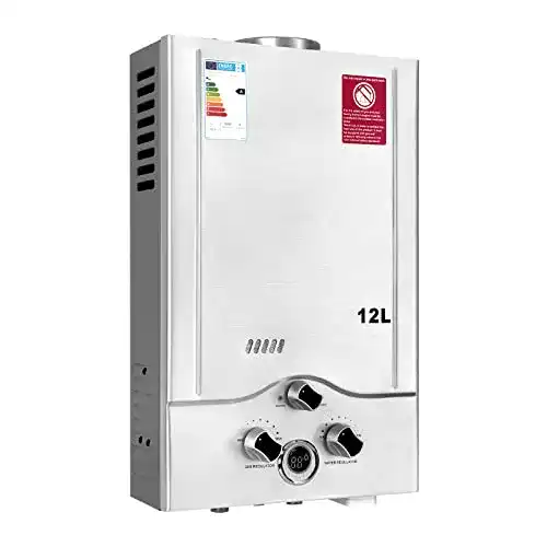 Gas Durchlauferhitzer 24 kW Fulgutonit mit 12LPM Warmwasserleistung