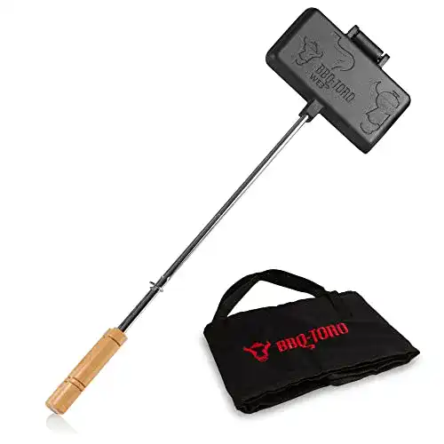 Gusseisen Waffeleisen von BBQ-Toro mit Transporttasche