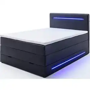 Boxspringbett 120×200 Wonello mit Bettkasten und LED-Beleuchtung