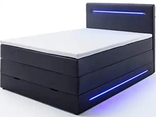 Boxspringbett 120×200 Wonello mit Bettkasten und LED-Beleuchtung