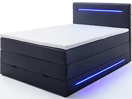Boxspringbett 120×200 Wonello mit Bettkasten und LED-Beleuchtung
