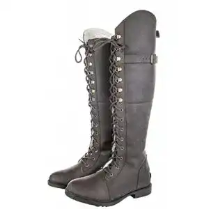 Lederreitstiefel Hkm Damen Dublin Winterstiefel in Braun, Größe 36