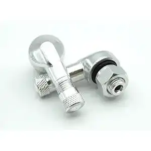 Winkelventil für Motorräder aus Aluminium, 2 Stück, 8,3 mm, Silber