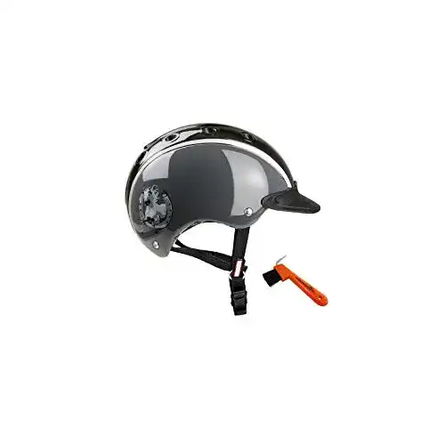 Casco Kinder Reithelm NORI Hufeisen schwarz/grau S (52-56 cm)