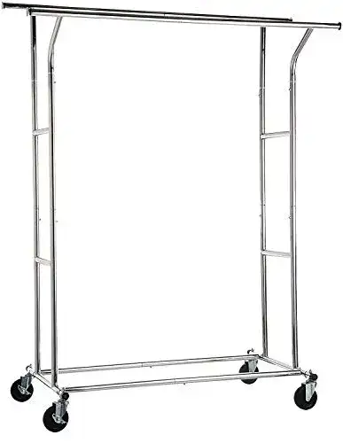 Kleiderständer Amazon Basics, mit 2 Kleiderstangen, Chrom