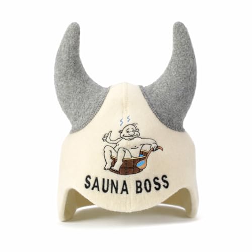 Saunahut Natural Textile Sauna Boss Devil in Weiß
