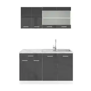 Miniküche Vicco Singleküche R-Line in Anthrazit