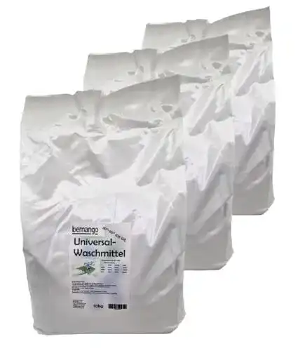 Waschpulver Bemango Universal 3×10 kg für bis zu 300 Waschladungen