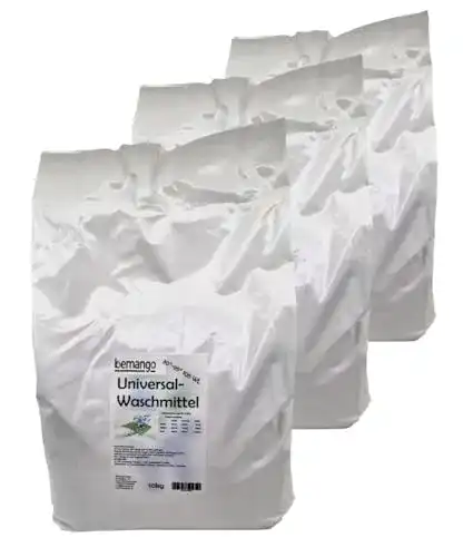 Waschpulver Bemango Universal 3×10 kg für bis zu 300 Waschladungen