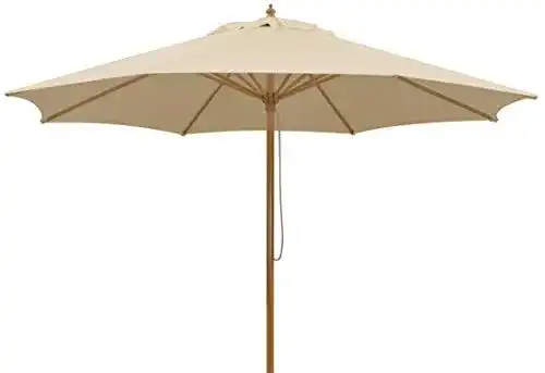 Sonnenschirm Holz Schneider Malaga 300 cm rund aus Aluminium und Stahl