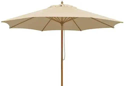Sonnenschirm Holz Schneider Malaga 300 cm rund aus Aluminium und Stahl