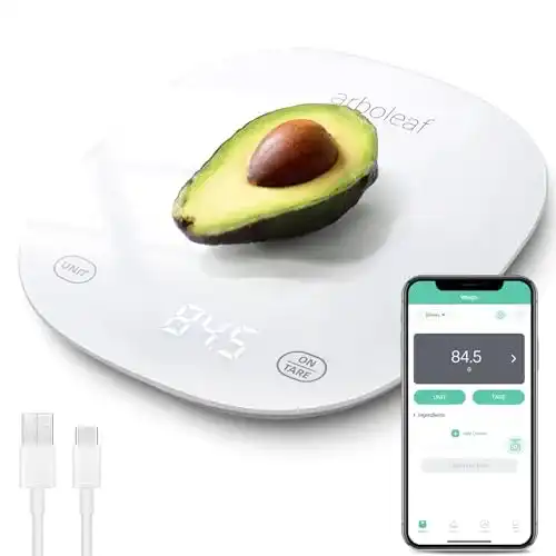 Küchenwaage USB Arboleaf mit App, 10kg/0,5g, digitale Nährwertwaage