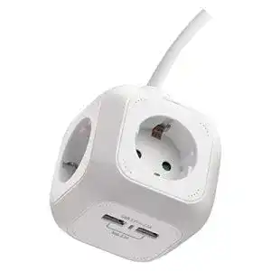 Steckdosenwürfel Emos Cube mit 4 Steckdosen und 2 USB-Ports