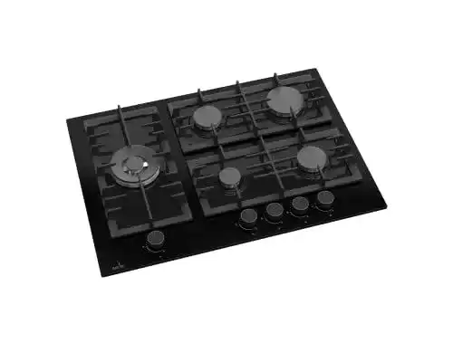 Gaskochfeld mit 5 Flammen und WOK-Brenner für Einbau