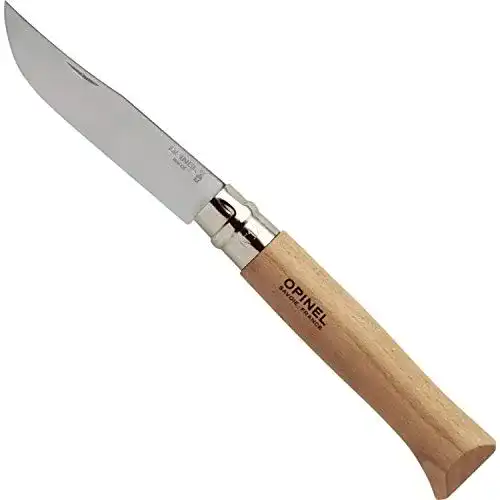 Opinel O001084 Taschenmesser, beige, 12 cm Klingenlänge, Hartholz