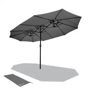 Doppelsonnenschirm Vounot mit Handkurbel und UV-Schutz