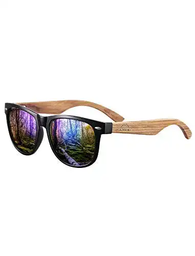 Polarisierte Holz Sonnenbrille von AMEXI
