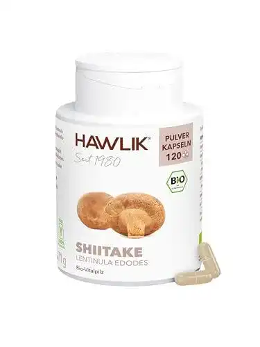 Shiitake Kapseln Hawlik – 120 Kapseln mit Shiitake Pulver