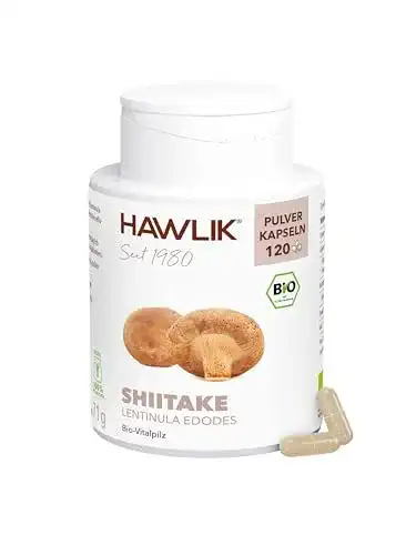 Shiitake Kapseln Hawlik – 120 Kapseln mit Shiitake Pulver