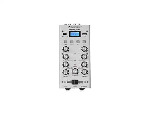 Mini Mischpult Omnitronic Gnome-202P Kompakter 2-Kanal DJ Mixer mit Bluetooth