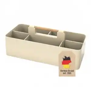 Spülbecken Organizer Caddy mit Griff in Beige 32×15.5×8 cm