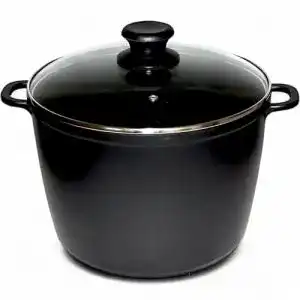 Kochtopf 10 Liter mit Deckel aus Aluminiumlegierung, schwarz