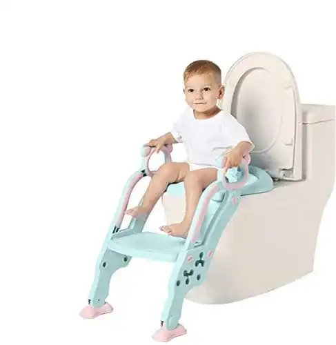 Toilettentrainer für Kinder mit klappbarer Leiter und höhenverstellbarem Sitz
