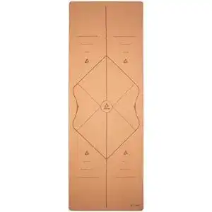 Yogamatte Pro Comfort XL aus Kork mit Alignment-Markierungen und Tragegurt