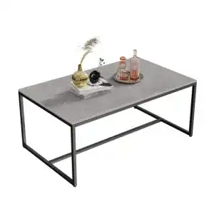 Marmor Couchtisch Fativo – Moderner Kaffeetisch mit Metallgestell in Grau