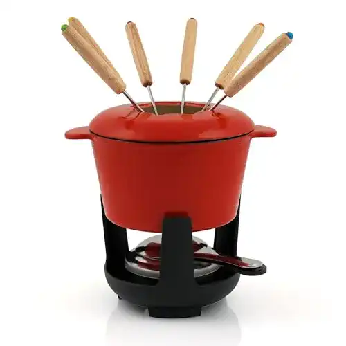 Fondue Set BBQ-Toro Gusseisen für 6 Personen mit 1 Liter Volumen