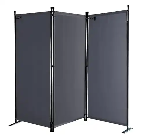 Sichtschutz Paravent 3-teilig 170 x 165 cm aus Stoff