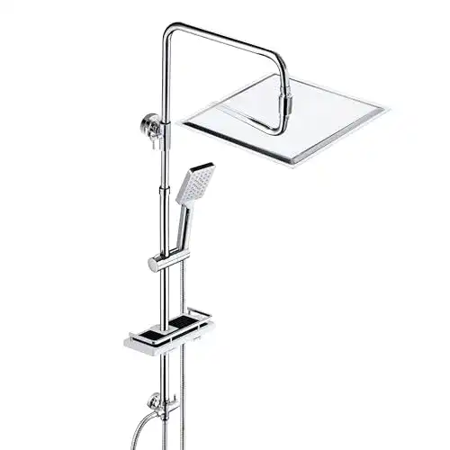 Duschsystem JOHO Edelstahl ohne Armatur – Regendusche in Chrom