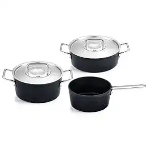 Fissler Adamant Aluminium-Kochtopfset 3-teilig mit Metalldeckel