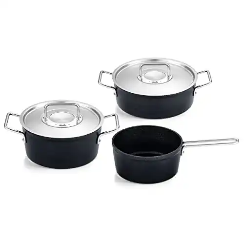 Fissler Adamant Aluminium-Kochtopfset 3-teilig mit Metalldeckel