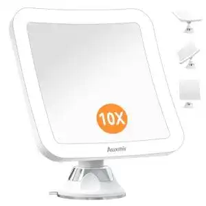 LED Kosmetikspiegel von Auxmir mit 10-facher Vergrößerung und Licht