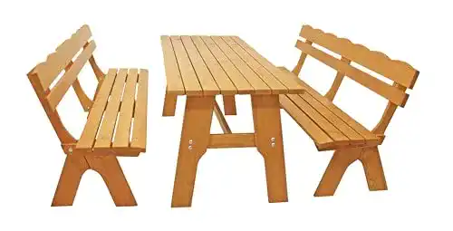 Bierzeltgarnitur mit Lehne Degamo für Garten und Outdoor