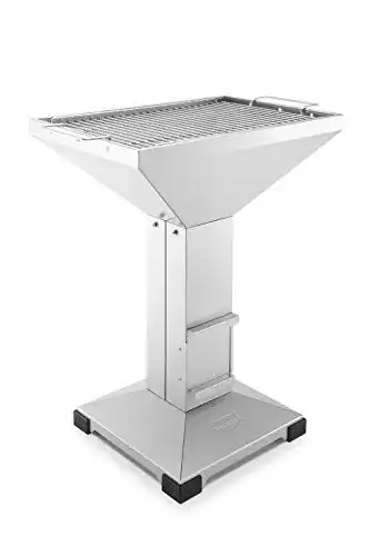 Säulengrill Thüros T4 Plattenfuß aus Edelstahl für Holzkohle