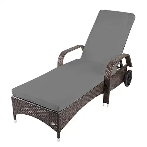 Strandliege mit Rollen von RS Trade in Braun und Grau