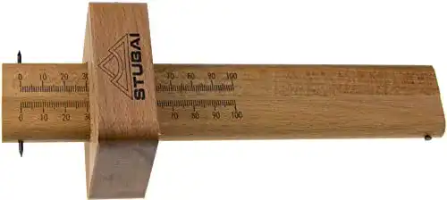 Streichmaß Stubai mit Holzskala und Maßeinteilung von 0 bis 100 mm