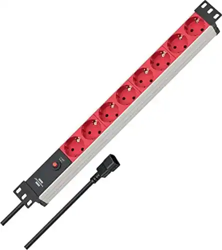 19 Zoll Steckdosenleiste Brennenstuhl Alu-Line 8-fach mit 2m Kabel