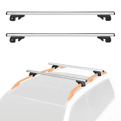 Dachträger Amazon Basics mit Querträger, 132 cm für erhöhte Längsschienen
