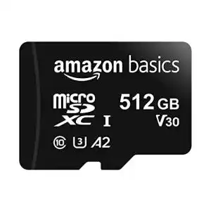 MicroSDXC 512 GB von Amazon Basics mit SD-Adapter